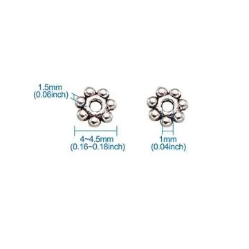 Tibetan Silver Daisy Spacer Beads for DIY Jewelry Making