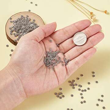 Tibetan Silver Daisy Spacer Beads for DIY Jewelry Making
