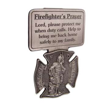 St. Florian's Guardian Pewter Firefighter's Visor or Money Clip, Religious Gift, 2.5 Inches