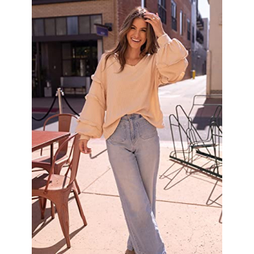 BTFBM Women’s Stylish V Neck Blouse for Every Occasion