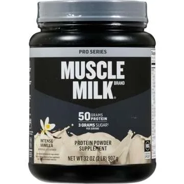 Muscle Milk Intense Vanilla Pro Series 50g Protein Powder - 2lbs - Mega Muscle Gain