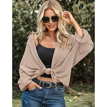 HOTOUCH Women’s Waffle Knit Button Up Shirt for Every Occasion