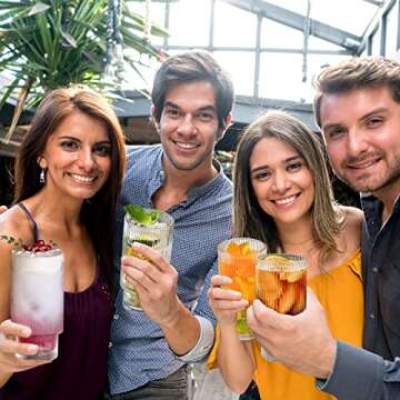 ASIZZED Ribbed Glassware with Straws Vintage Glass Cups 6pcs Set Reusable Wide Mouth Fluted Drinking...