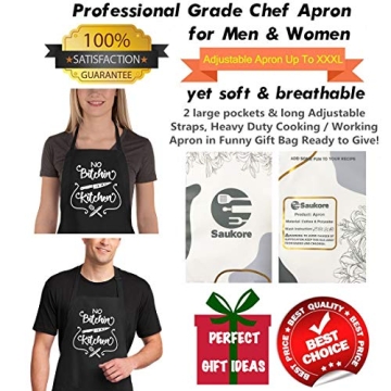 Funny Aprons for Cooking with Pockets - Gift for All