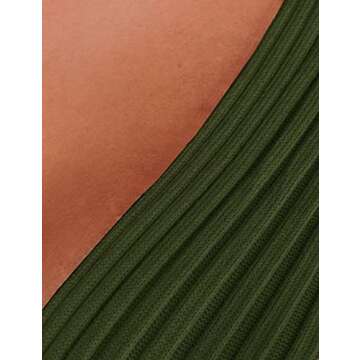 VIMPUNEC Fall Tie Waist Sweater Dress Elegant V Neck Wrap Sweater Dress Knit Mini Sweater Dress Army Green