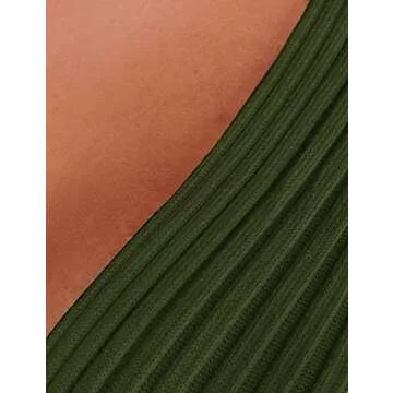 VIMPUNEC Fall Tie Waist Sweater Dress Elegant V Neck Wrap Sweater Dress Knit Mini Sweater Dress Army Green