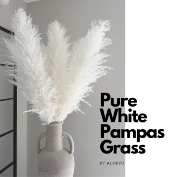 AlobyC® Pure White Pampas Grass for Elegant Home Decor