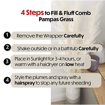 AlobyC® Pure White Pampas Grass for Elegant Home Decor