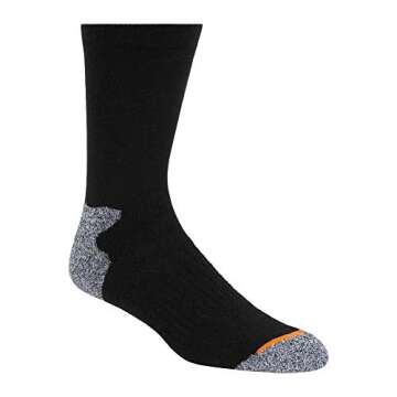 Weatherproof Men's 3 Pack Crew Hiking Socks - Comfortable, Durable, Black