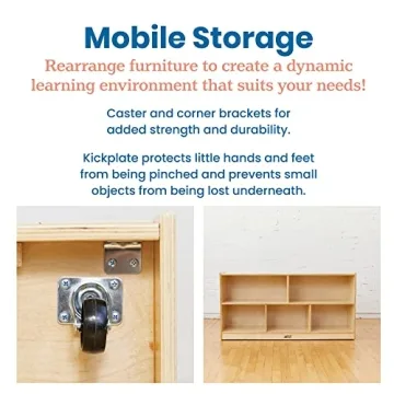 ECR4Kids 5-Compartment Mobile Storage Cabinet for Kids