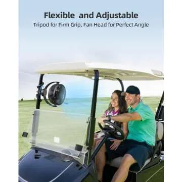Jiffi 5000Mah Portable Battery Operated Fan, Baby Stroller Fan Flexible Tripod Small Clip on fan for Bike & Treadmill,USB Rechargeable and Handheld Cooling Fan for Travel, Car Seat, Golf Cart, Bed