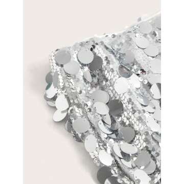 BEAUDRM Women's Sparkly Sequin Mini Skirt for Parties