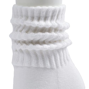 Intgoodluckycc Women's White Slouch Scrunch Socks