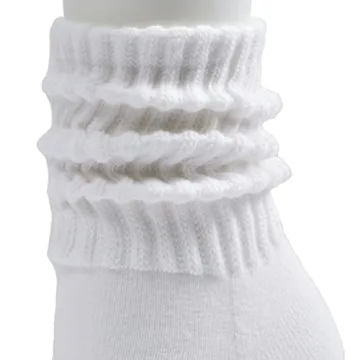 Intgoodluckycc Women's White Slouch Scrunch Socks