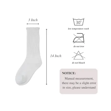 Intgoodluckycc Women's White Slouch Scrunch Socks