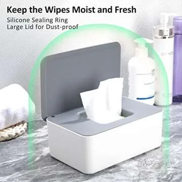 Honeydak 4 Pieces Baby Wipes Dispenser Wipe Container Keep Wipes Moist Baby Wipe Holder Easy Open Wet Tissue Storage Non-Slip Box Case