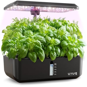 URUQ Indoor Hydroponics Growing System with LED Grow Light for Home Gardens
