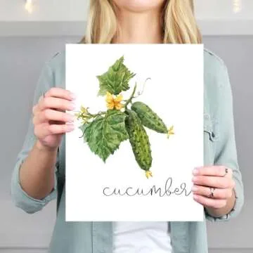 Kitchen Wall Decor Art Prints - Botanical Prints - (Set of 6) - Unframed - 8x10s | Flower Wall Décor | Kitchen Wall Décor | Vintage Wall Décor | Botanical Wall Art | Aesthetic Wall Décor