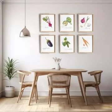 Kitchen Wall Decor Art Prints - Botanical Prints - (Set of 6) - Unframed - 8x10s | Flower Wall Décor | Kitchen Wall Décor | Vintage Wall Décor | Botanical Wall Art | Aesthetic Wall Décor