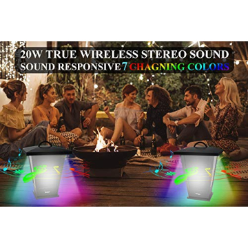 Pohopa Bluetooth Speakers Waterproof with 20W True Stereo Sound