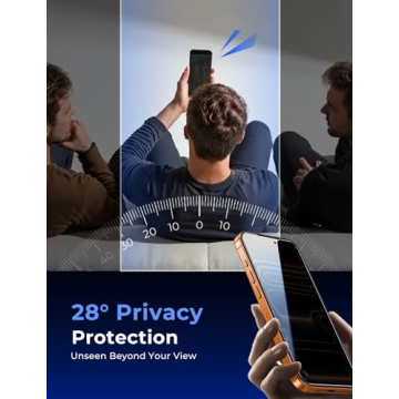 MAGIC JOHN 2 Pack for iPhone 17 Pro Max 6.9" Privacy Glass Screen Protector - Anti-Spy, Auto Dust-El...