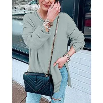MEROKEETY Women’s Stylish Side Split Sweater for Fall