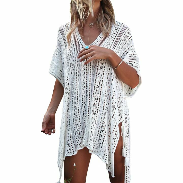 Jeasona Women's Crochet Bathing Suit Cover Up