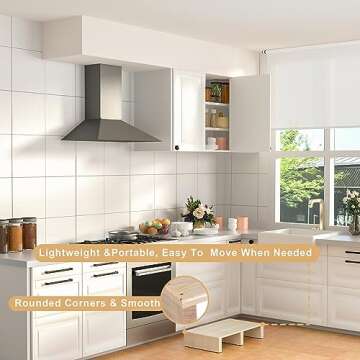 ECROCY Wood Bedside Step Indoor & Outdoor Mobility Step for Seniors, Elderly, Child, Toddlers,Pets and More - 19.7" L x 11.8" W x 4.3" H (Burlywood)