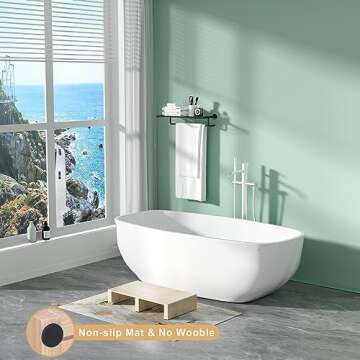 ECROCY Wood Bedside Step Indoor & Outdoor Mobility Step for Seniors, Elderly, Child, Toddlers,Pets and More - 19.7" L x 11.8" W x 4.3" H (Burlywood)