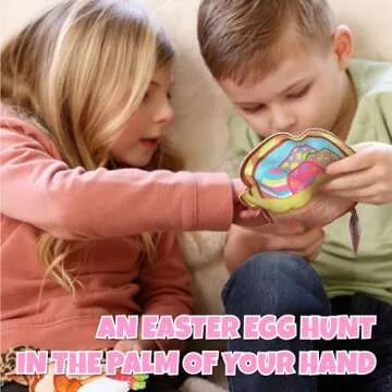 BIZYBOO Easter Egg Busy Bag Scavenger Hunt - Hidden Object Search Sensory Matching Game for Kids 2 and Up (Green)