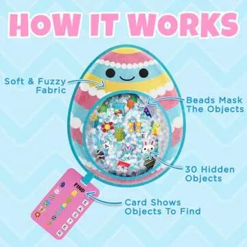 BIZYBOO Easter Egg Busy Bag Scavenger Hunt - Hidden Object Search Sensory Matching Game for Kids 2 and Up (Green)