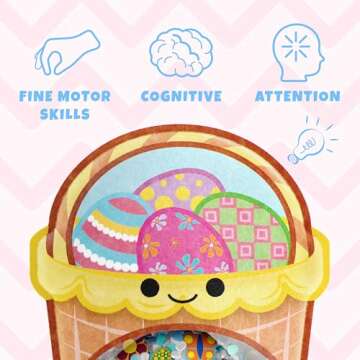 BIZYBOO Easter Egg Busy Bag Scavenger Hunt - Hidden Object Search Sensory Matching Game for Kids 2 and Up (Green)