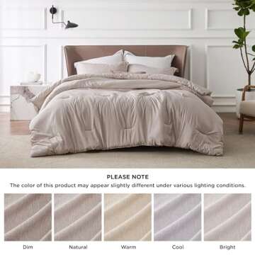 Bedsure King Size Comforter Set - Warm Taupe Soft Bedding for All Seasons, Cationic Dyed Bed Set, 3 Pieces, 1 King Size Comforter (104"x90") and 2 Pillow Shams (20"x36"+2")