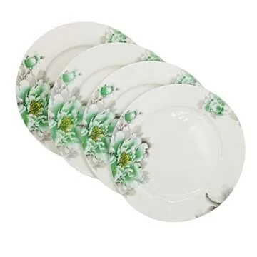FINECASA 10 Inch Bone China Dinner Plates Set of 4