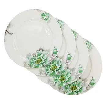 FINECASA 10 Inch Bone China Dinner Plates Set of 4
