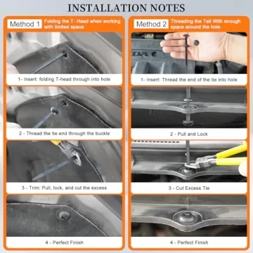 Coopache Heavy-Duty Nylon Zip Tie Fasteners for Cars