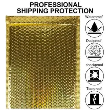 9.5x14.5 Bubble Mailer 30 Packs Gold Mailing Envelopes Padded Self Seal Poly Bubble Mailers #4 Bubble Envelopes Mailer Bag, Waterproof Shipping Envelopes By STARVAST