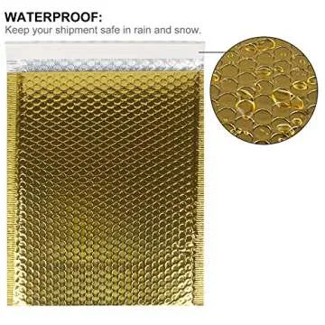 9.5x14.5 Bubble Mailer 30 Packs Gold Mailing Envelopes Padded Self Seal Poly Bubble Mailers #4 Bubble Envelopes Mailer Bag, Waterproof Shipping Envelopes By STARVAST
