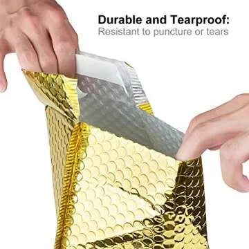 9.5x14.5 Bubble Mailer 30 Packs Gold Mailing Envelopes Padded Self Seal Poly Bubble Mailers #4 Bubble Envelopes Mailer Bag, Waterproof Shipping Envelopes By STARVAST