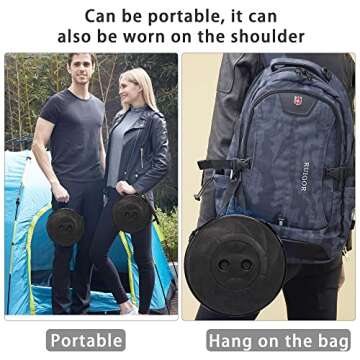 Upgraded Telescoping Stool Collapsible Stool with Seat Cushion & Bag, Retractable Folding Camping Stool for Adults Max Load 500lb More Sturdy Lightweight for Fishing Hiking Gardening (Black-s)