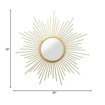 Stratton Home Decor SHD0144 Bella Wall Mirror, 20.00 W X 1.00 D X 20.00 H, Gold