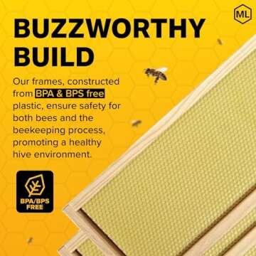 Mann Lake Premium Beekeeping Frames, Fully Assembled, Deep Rite-Cell Hive Frames, Beeswax Coating, U...