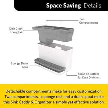 Glad Kitchen Sink Organizer Caddy | Durable Storage for Soap and Scrubbers