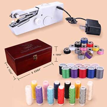 Handheld Sewing Machine with 153 Supplies for Home and Crafting