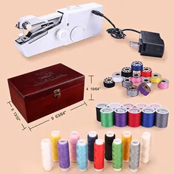 Handheld Sewing Machine with 153 Supplies for Home and Crafting