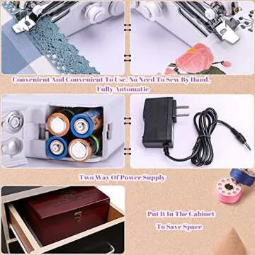 Handheld Sewing Machine with 153 Supplies for Home and Crafting