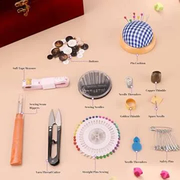 Handheld Sewing Machine with 153 Supplies for Home and Crafting