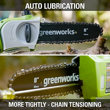 Greenworks 40V Cordless 8" Pole Saw for Easy Trimming