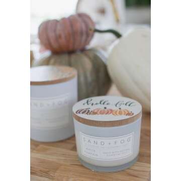 Sand + Fog Scented Candle - White Pumpkin – Additional Scents and Sizes – 100% Cotton Lead-Free Wick - Luxury Air Freshening Jar Candles - Perfect Home Decor – 12oz