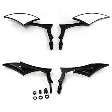Black Sportster Mirrors for Harley Road King Street Electra Glide Road Glide Dyna Softail Rearview 1982-2018 2019 2020
